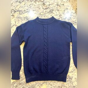 Navy blue mock turtleneck knit sweater vintage